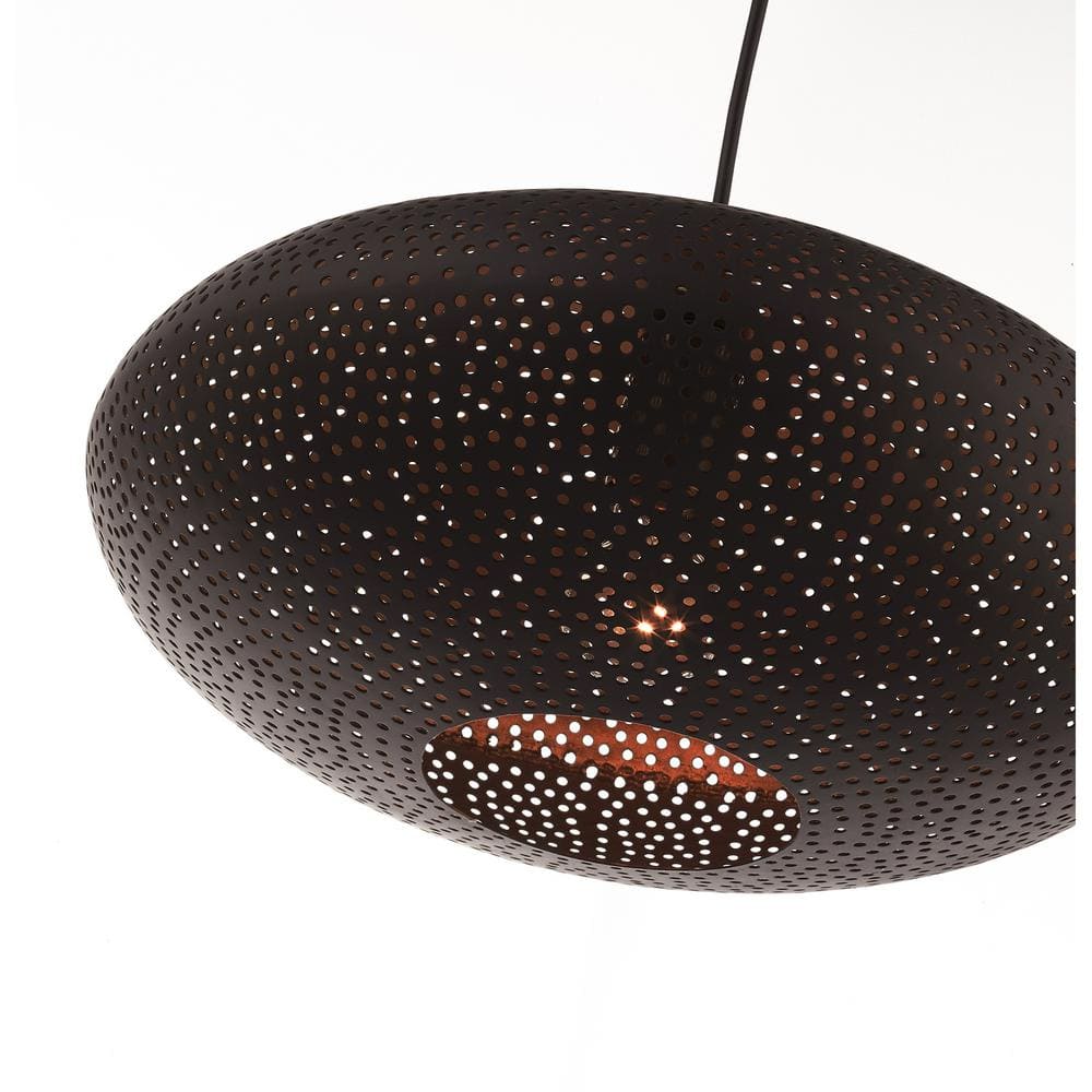 Dublin 16" Bronze and Antique Brass Oval Pendant Light