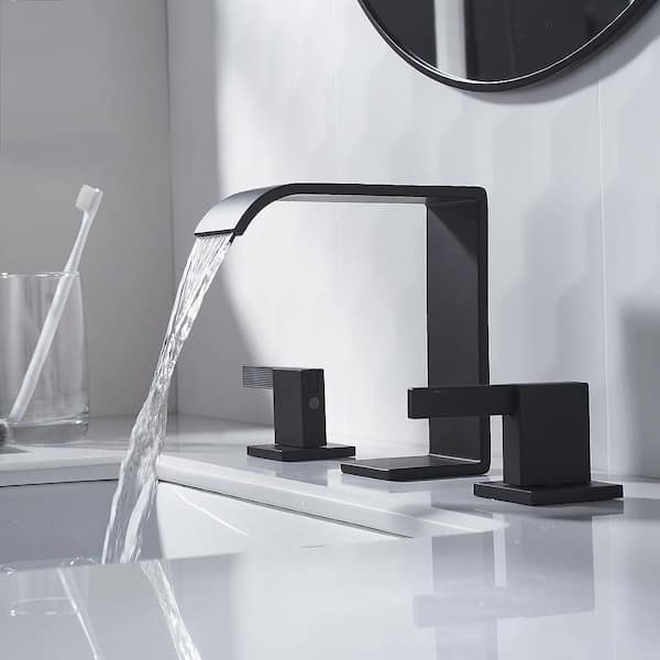 TRUSTMI 2-Handle 8 in. Waterfall Bathroom Sink Faucet, 3-Hole