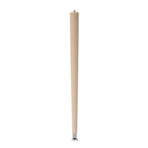22 in. Round Taper Table Leg with Hanger Bolt - 1.5 in. Dia. Tapers to 0.875 in. - Unfinished Hardwood - Self Leveling