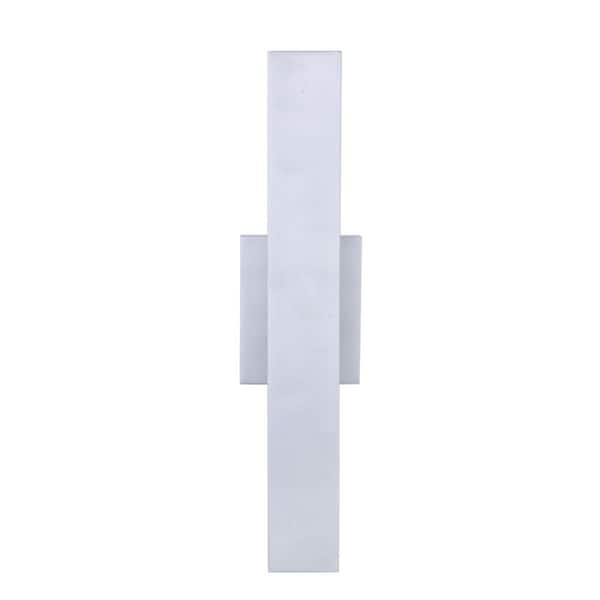 CRAFTMADE Rens 19.63 in. Brushed Aluminum Finish Indoor/Outdoor Hardwired Integrated LED Wall Lantern Sconce