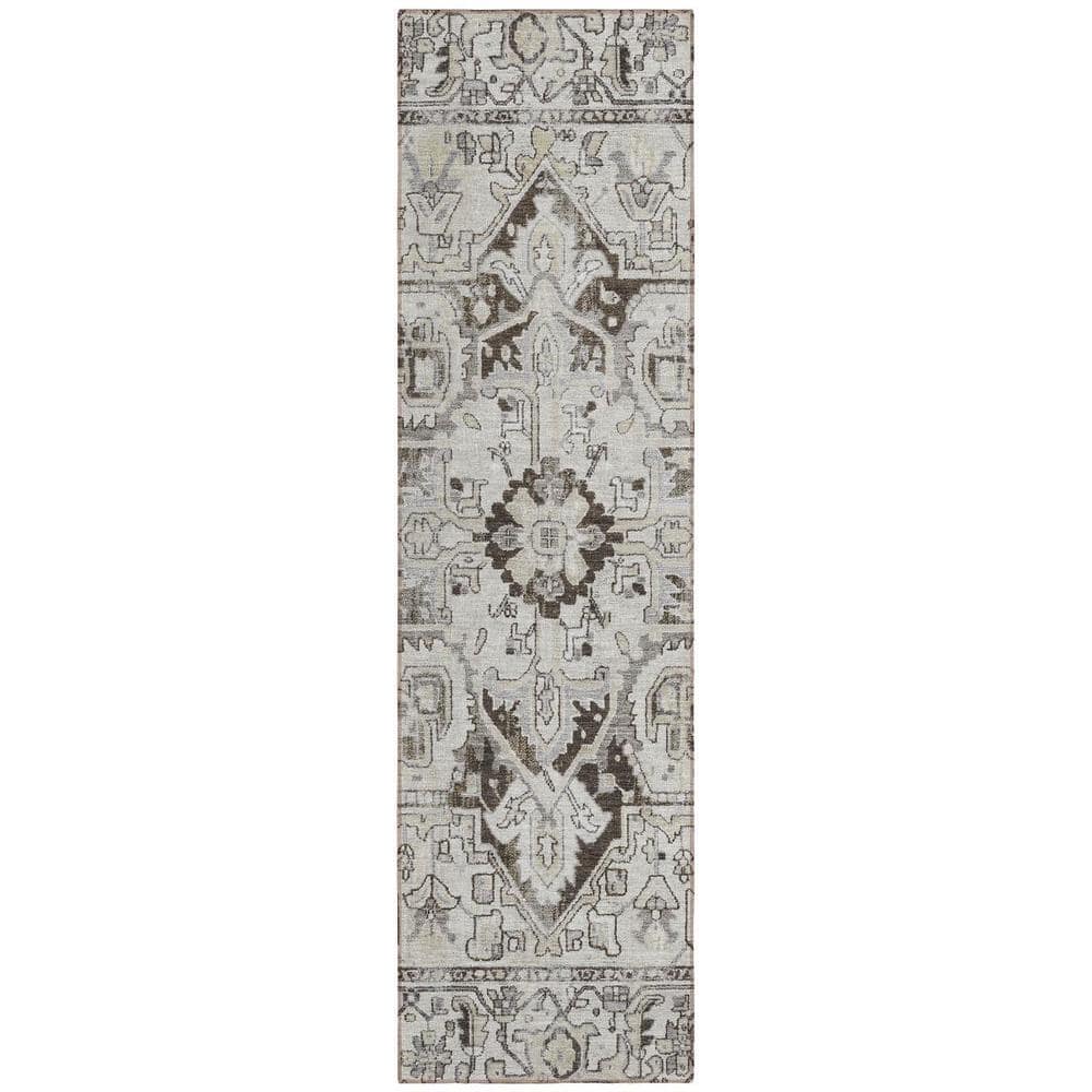 Ivory and Dark Brown 2 ft. x 8 ft. Woven Oriental Runner Indoor/Outdoor Area Rug price history on PriceWatchPro