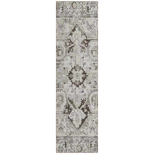 2' X 8' Beige and Black Indoor Outdoor Area Rug 2' X 8' Beige and Black Indoor Outdoor Area Rug