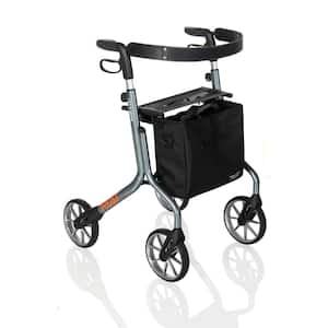 Trust Care Let's Move 4-Wheel Ultra Lightweight Folding Rollator with Seat in Gray