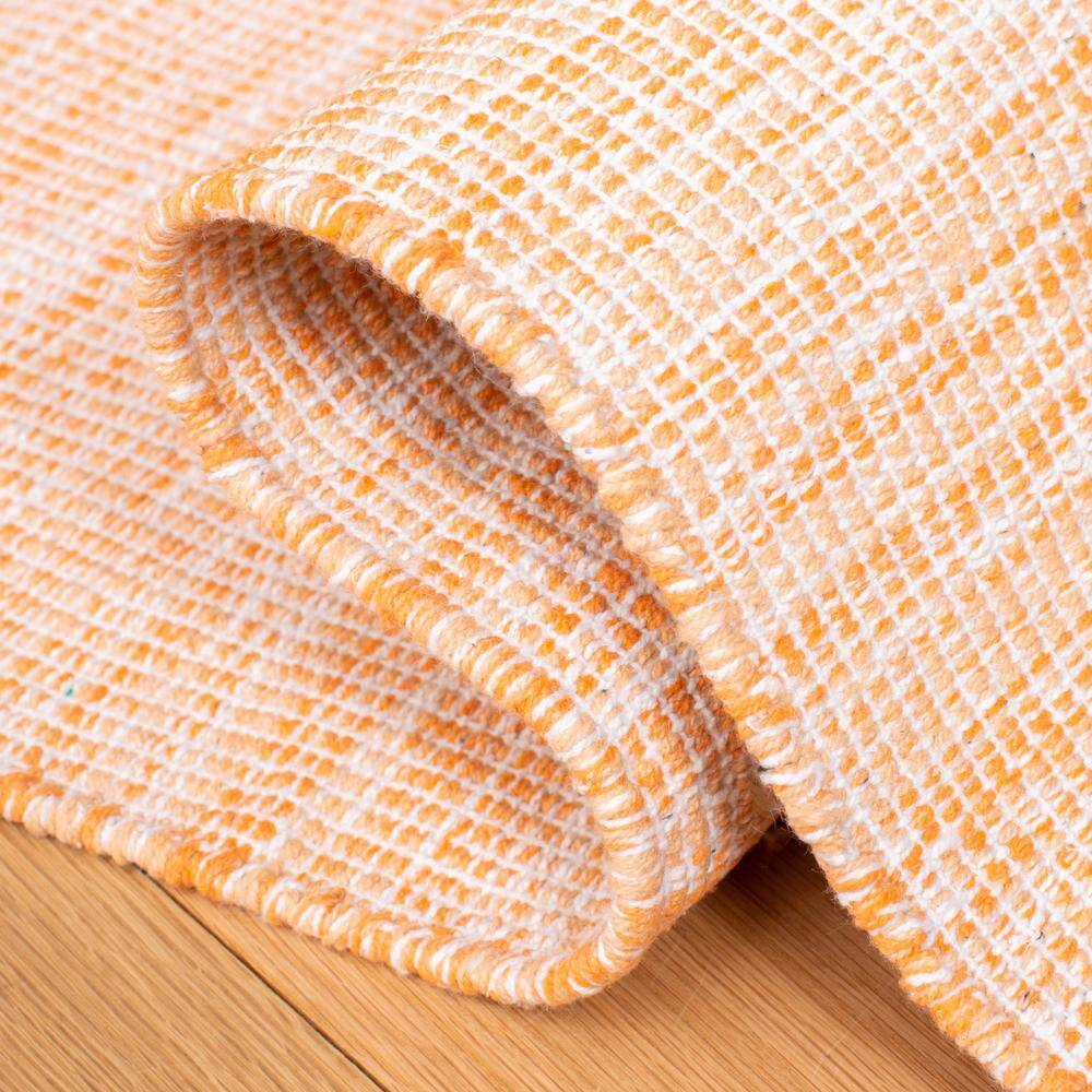 Montauk Handwoven Orange Cotton Area Rug 3x5