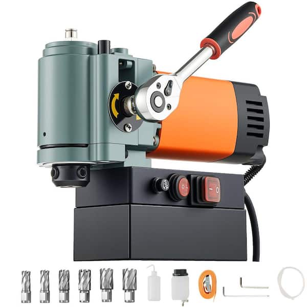 Low Profile Magnetic Drill Press, 1300 W, 1.4 in. Drilling Capacity, 2248 lbf Magnetic Force, Portable Design, 650RPM
