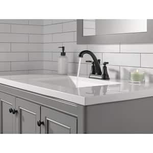 Woodhurst 8 in. Widespread 2-Handle Bathroom Faucet with Metal Drain Assembly in Matte Black