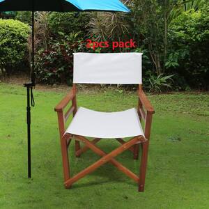 Brown Wood Frame Folding Lawn Chair (2-Pack)