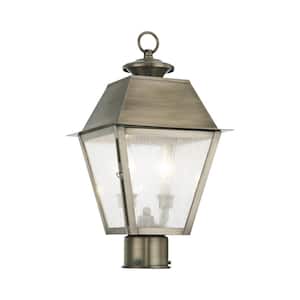 Mansfield 2 Light Vintage Pewter Outdoor Post Top Lantern