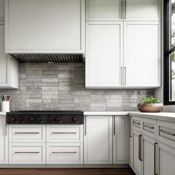 LuxeCraft Rustic Ash 3 in. x 12 in. Glossy Ceramic Subway Wall Tile (11.52 sq. ft. /Case)