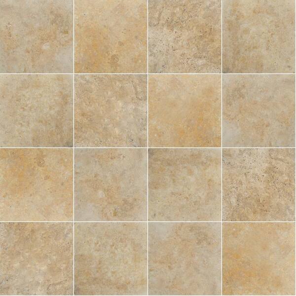 MSI Take Home Tile Sample-Riviera 2 cm. x 4 in. x 4 in. Tumbled Travertine Paver Tile