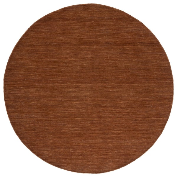 SAFAVIEH Kilim Brown 6 ft. x 6 ft. Solid Color Round Area Rug