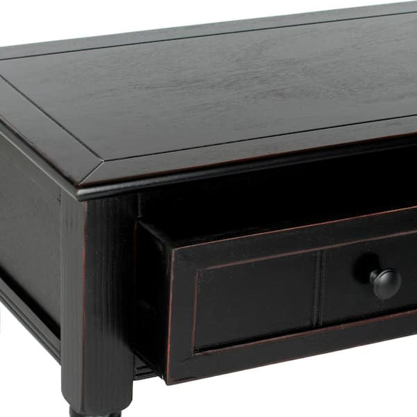 SAFAVIEH Samantha 36 in. 2Drawer Black Wood Console Table AMH5710B The Home Depot