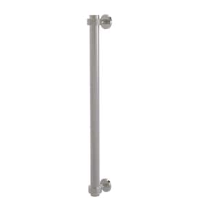 18 in. Center-to-Center Refrigerator Pull with Groovy Aents in Satin Nickel