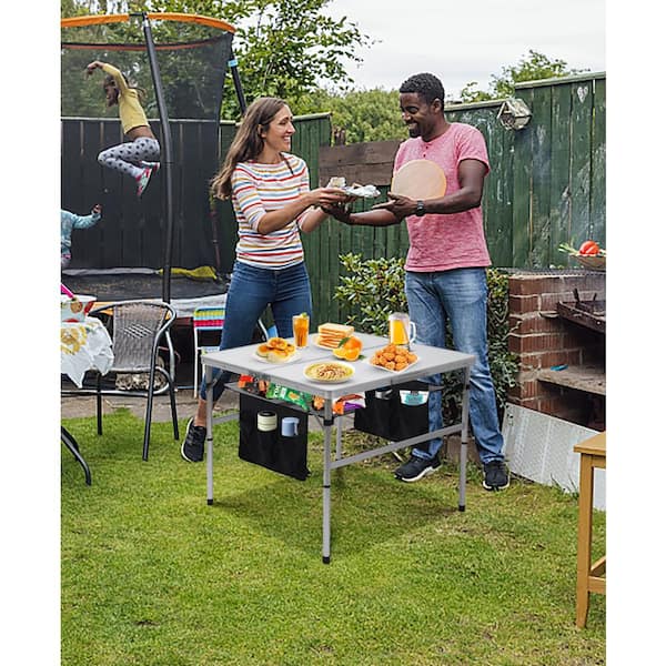 NICE C 31.5 in. x 31.5 in. MDF Aluminum Square Outdoor Table Card Table Picnic Table Height Adjustable Carry Handle for Camp HD SQUARE 80CM The Home Depot