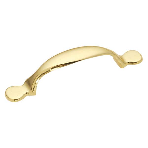 HICKORY HARDWARE Conquest Collection 3 in. (76 mm) Polished Brass Cabinet Door and Drawer Pull (25-Pack)