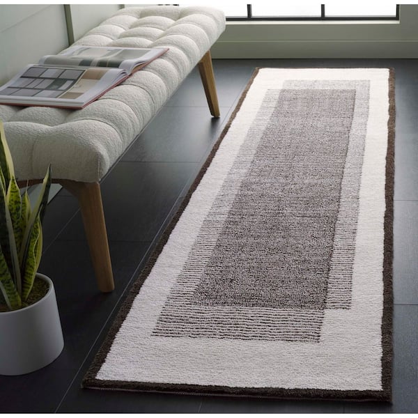 Audrey 2 ft. x 8 ft. Dark Gray/Ivory Rectangular Overlay Runner Rug