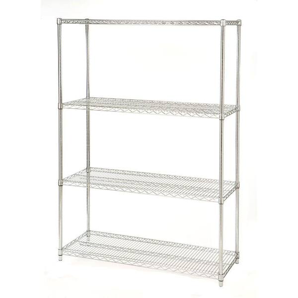 Seville Classics 4-Shelf Steel Wire Shelving System in UltraZinc