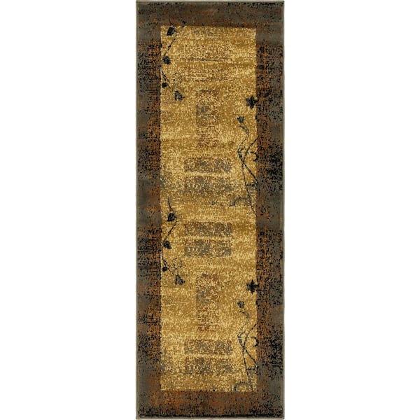 Unique Loom Barista Excelsa Beige 2' 2 x 6' 0 Runner Rug