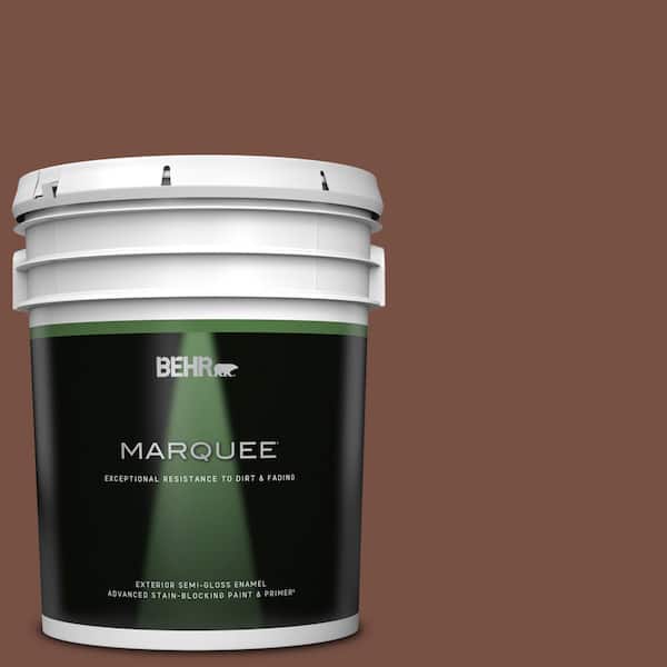 BEHR MARQUEE 5 gal. #S190-7 Toasted Pecan Semi-Gloss Enamel Exterior Paint & Primer