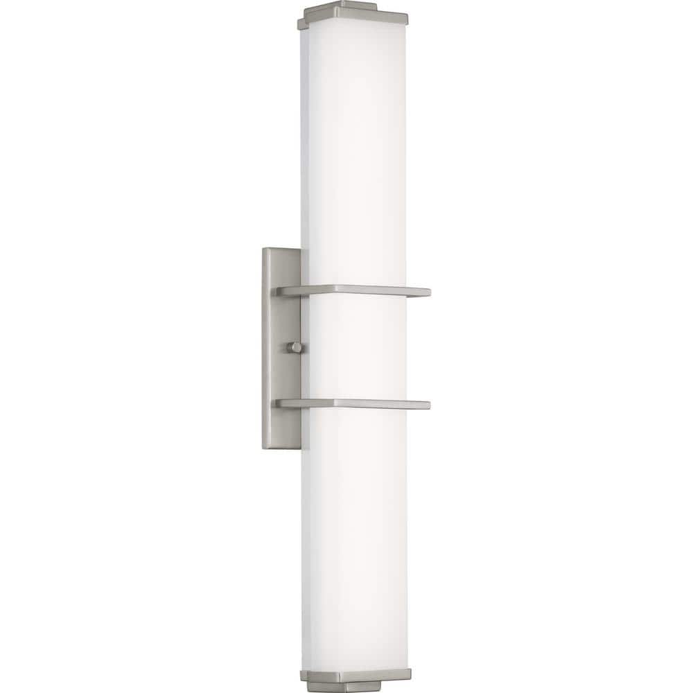 Brushed Nickel 24" LED Linear Bath Fixture with Acrylic Shade