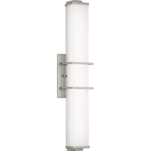 Phase 2.2 LED Collection 24" Brushed Nickel White Shade Modern Bath Vanity Light