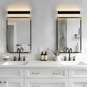 23.6 in. 1-Light Matte Black Linear Dimmable Integrated LED Vanity Light Bar for Bathroom Wall Sconce