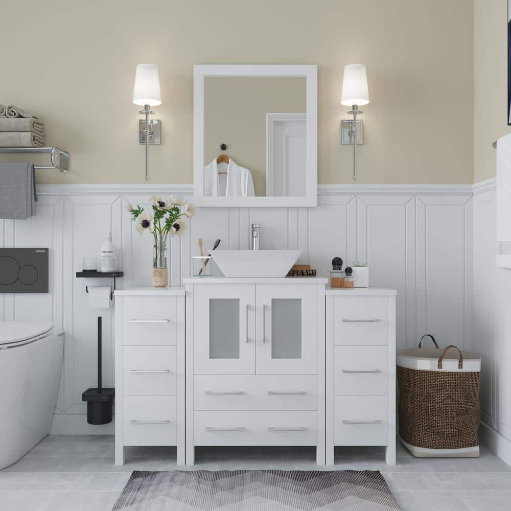 Vanity Art Ravenna 48 in. Single Sink Freestanding White Bathroom