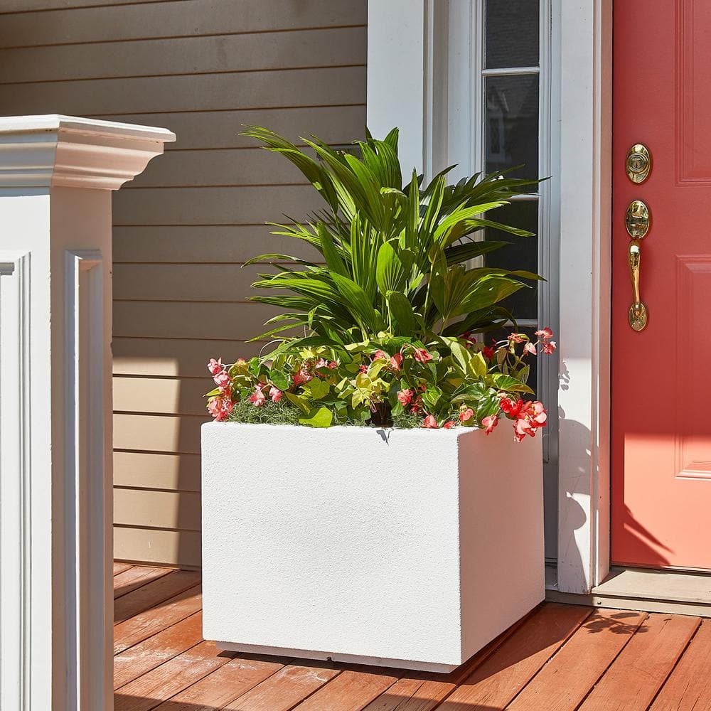 Sandstone Granite Square Polymer Outdoor Planter Box