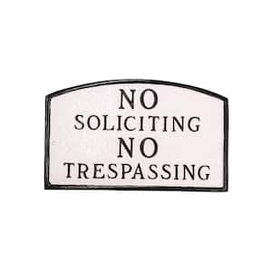 No Soliciting, No Trespassing Arch Standard Statement Plaque - White/Black