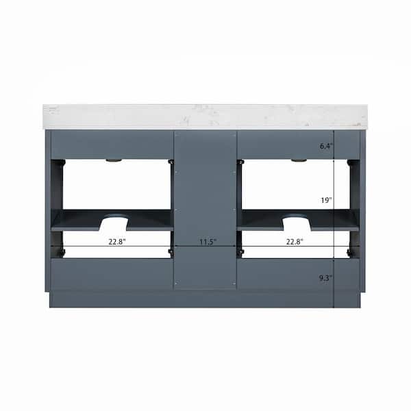 Glacier Bay Marcote 60 in. Double Sink Freestanding Bathroom Glacier Bay Marcote 60 in. Double Sink Freestanding Bathroom