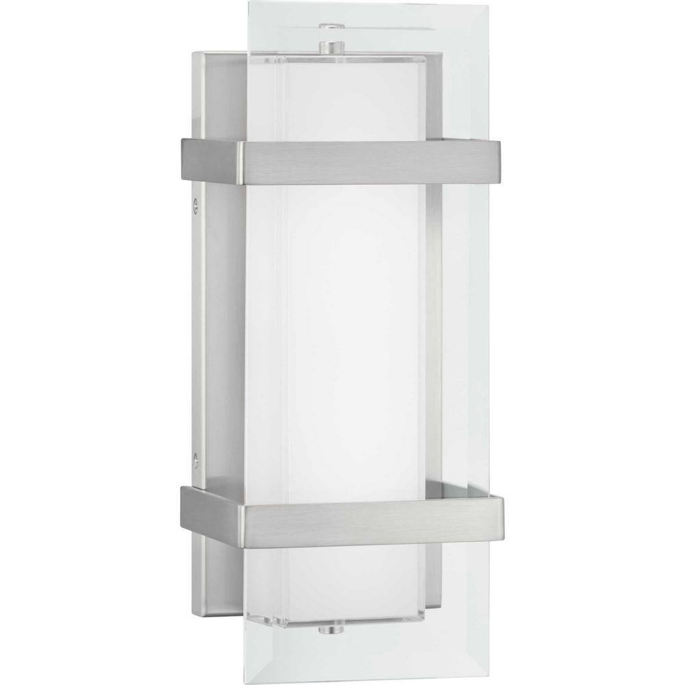 Brushed Nickel LED Wall Sconce with Clear Glass Panels