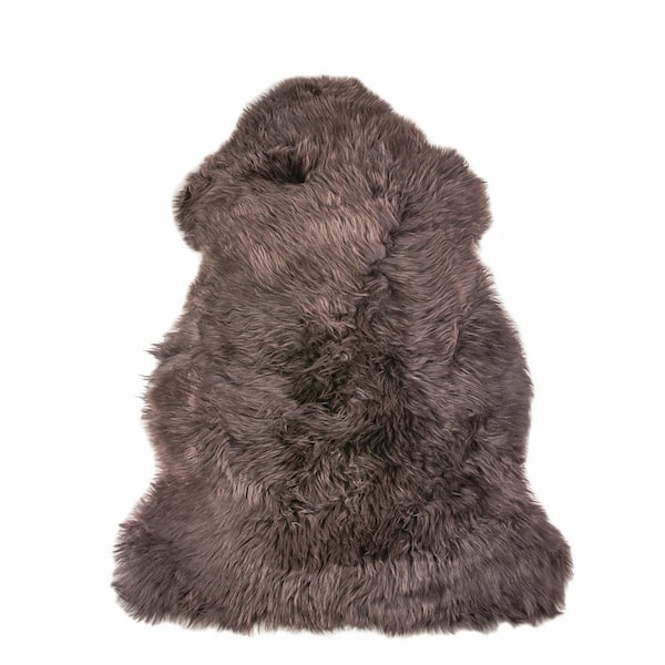 Milan Chocolate 2 ft. x 3 ft. Shearling Single Sheepskin Area Rug
