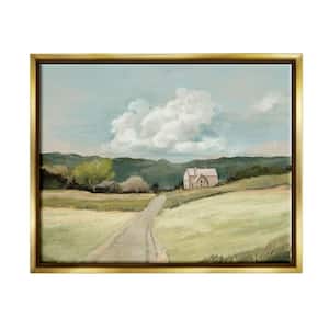 Road Leading Home Countryside Mountain Landscape by Ziwei Li Floater Frame Nature Wall Art Print 17 in. x 21 in.