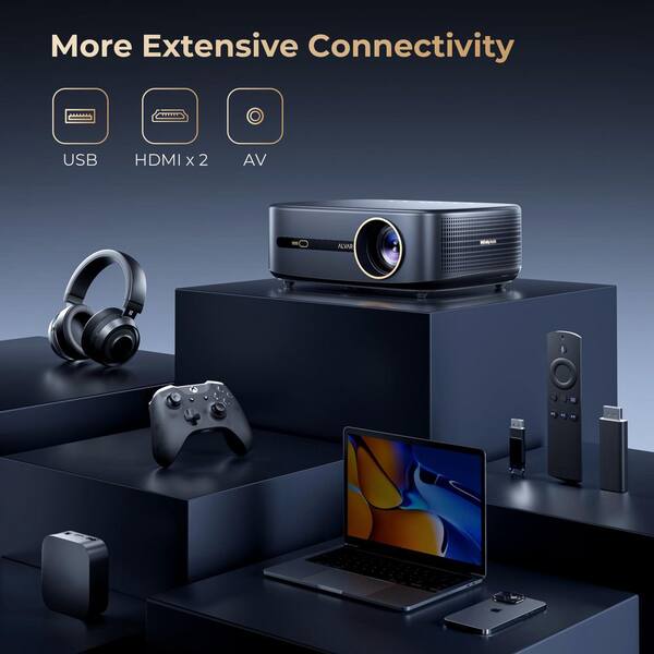 Vrbgify 1920 x 1080 4K 1080P Smart Projector with 1000 Lumens