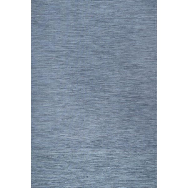 Ethan Modern Flatweave Blue 3 ft. x 5 ft. Solid Indoor/Outdoor Area Rug