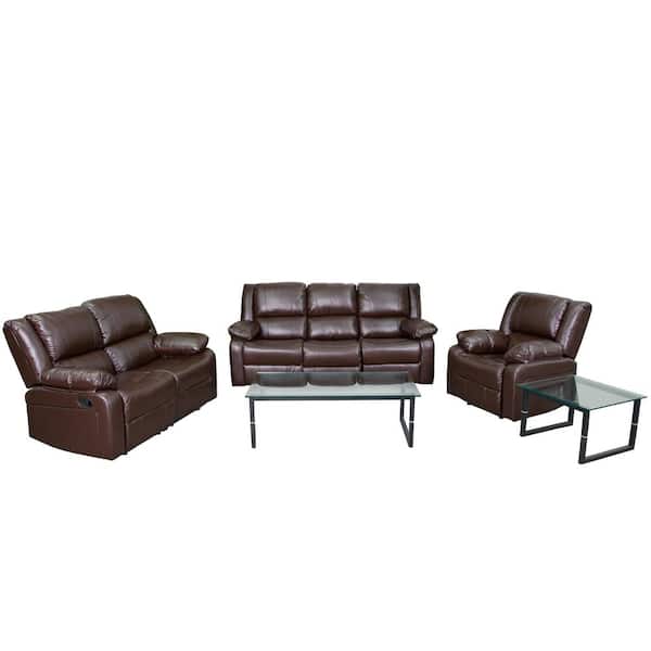 Carnegy Avenue Brown Leather Living Room Sets