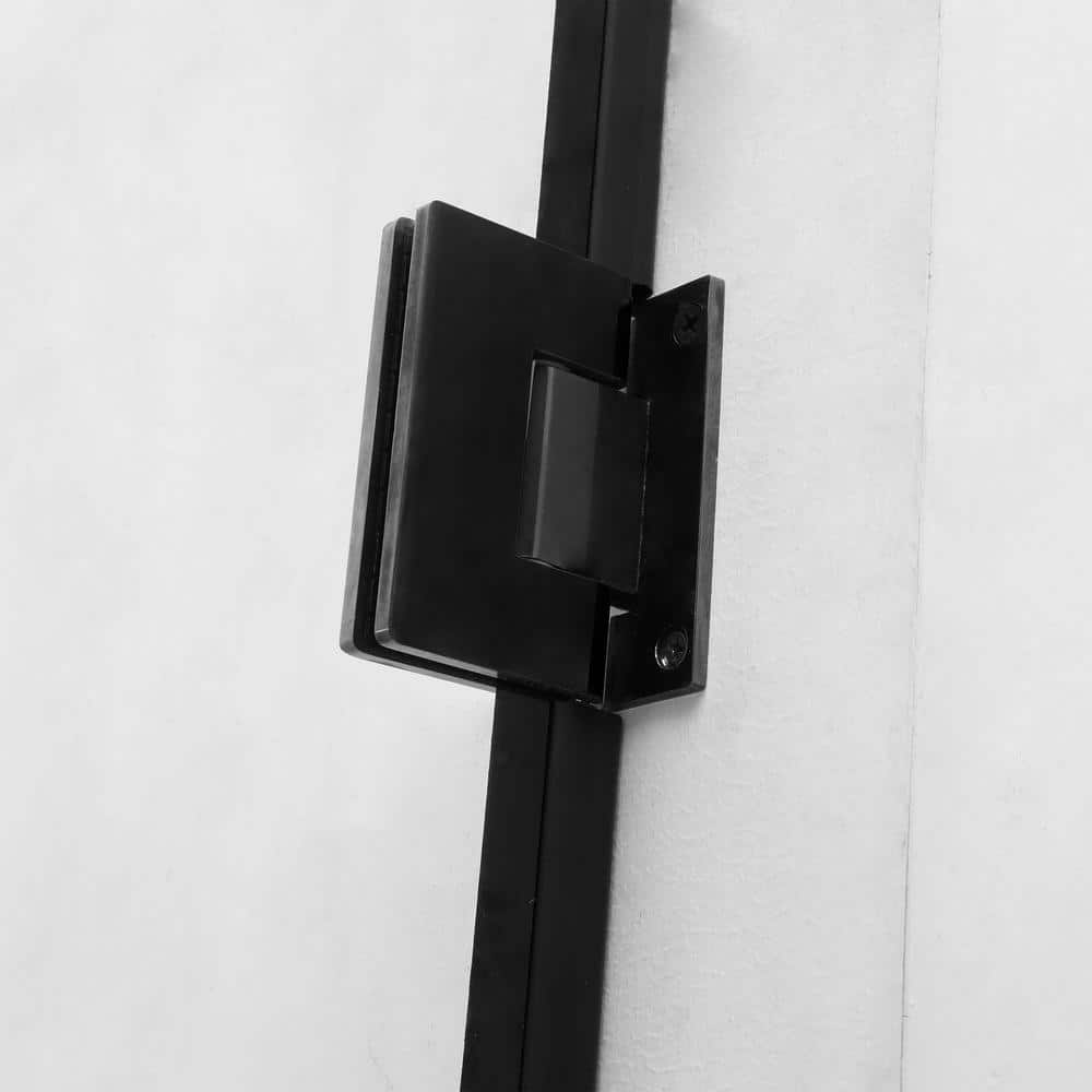 Matte Black 34" x 72" Frameless Clear Glass Shower Door