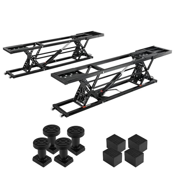 Car Lift, 25. 6 in. Max. Height, 5,000lbs. Capacity Portable Car Lift, Extended-Length Plates, Heavy-Duty Carbon Steel