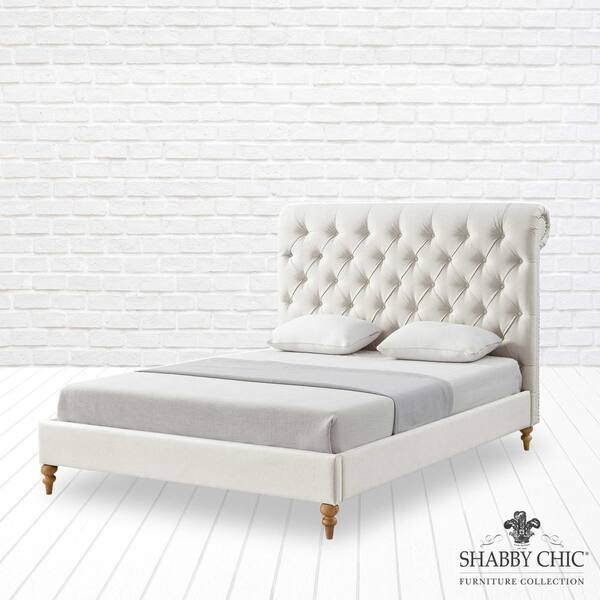Shabby Chic Xiomara Cream White Rolled, Shabby Chic Twin Bed Frame