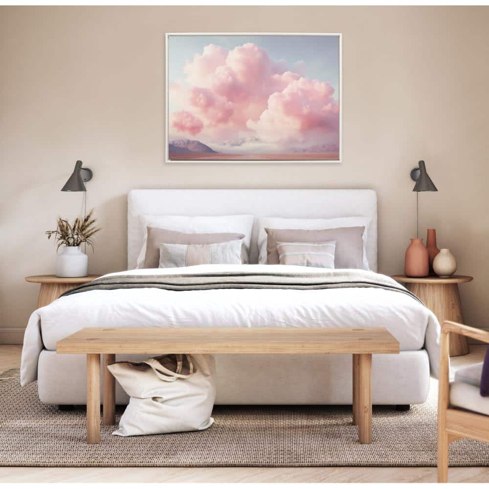 Vintage Pink Cotton Candy Clouds Landscape Canvas Art