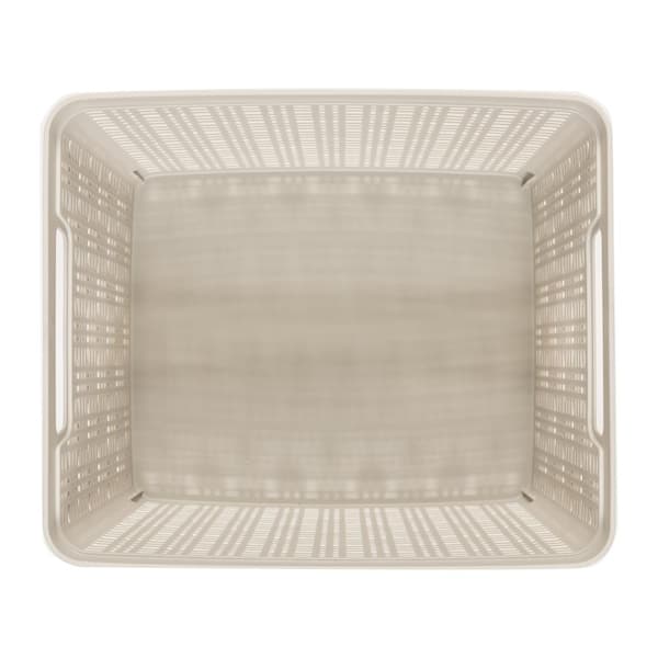 Starplast 12 In X 8 7 In Stone Wicker Basket 21125 The Home Depot