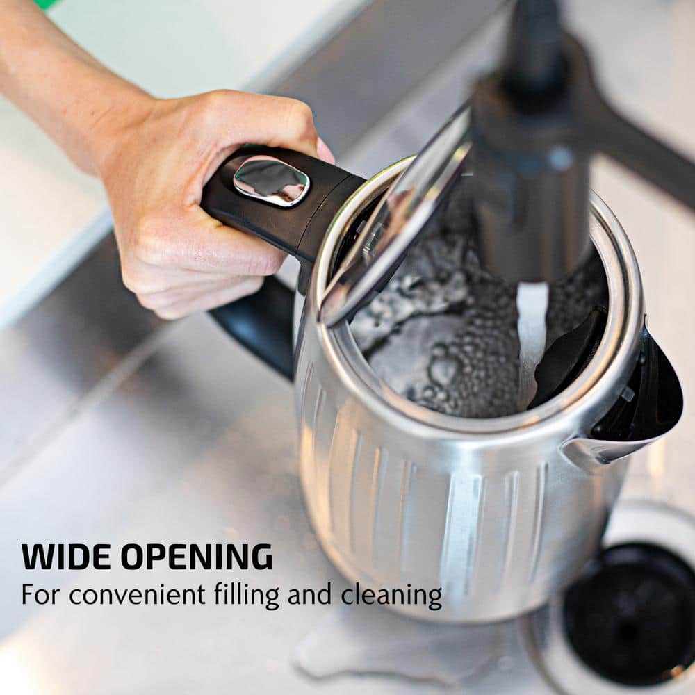 Silver Stainless Steel 1.7L Electric Kettle with Auto Shut Off