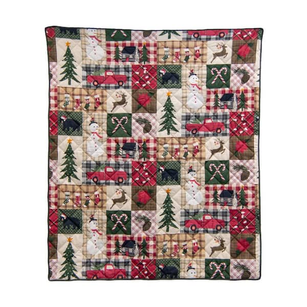 Holiday Dream Red and Green Polyester Throw Blanket