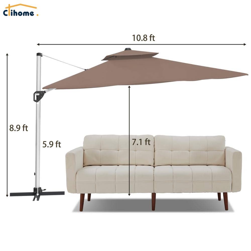 11 ft. Red Aluminum Double Top Patio Umbrella