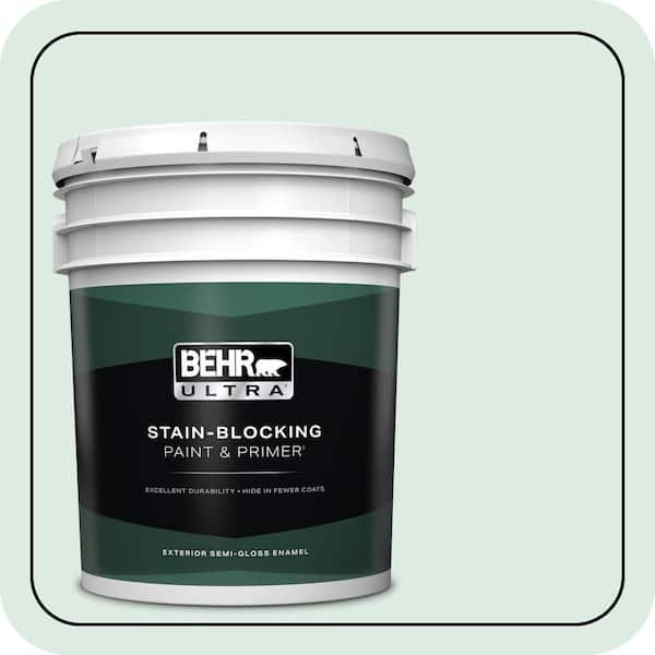 BEHR ULTRA 5 gal. #M430-1 Snowbound Semi-Gloss Enamel Exterior Paint & Primer