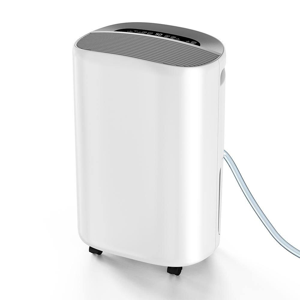 50 pt. 3,800 sq. ft. Dehumidifier for Basement with Drain Hose in White 1.2 Gal. Bucket, Quick Cloth Dry, Continuous Run price history on PriceWatchPro
