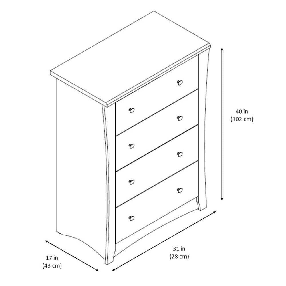 Pebble Gray Vertical 4-Drawer Nursery Dresser