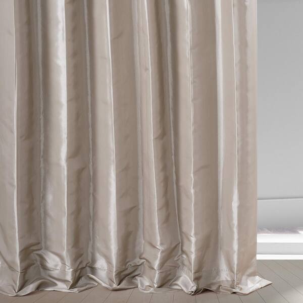 Exclusive Fabrics Furnishings, Faux Silk Taffeta Solid Blackout Single Curtain Panel
