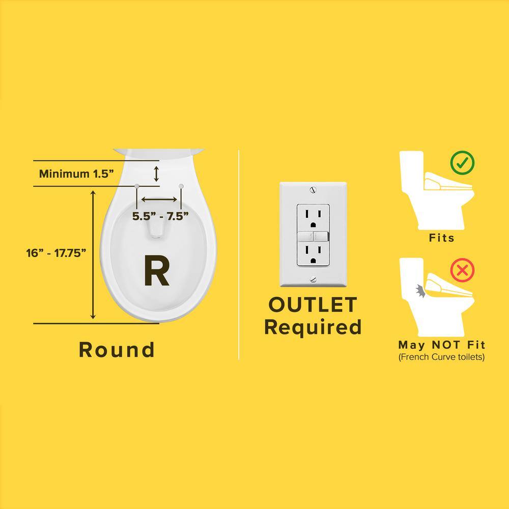 White Electric Bidet Toilet Seat with Remote Control