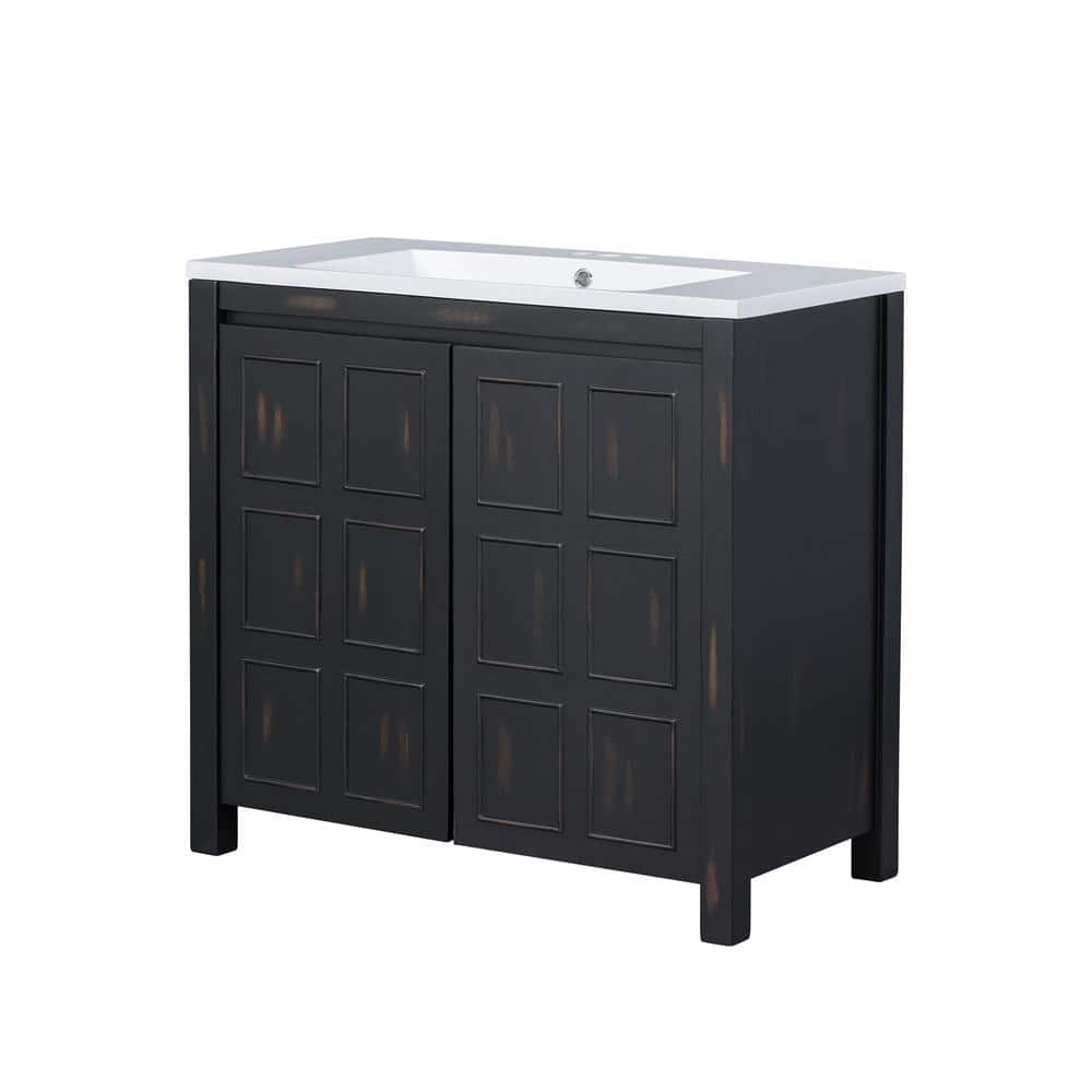 Modern 36 in. W x 18 in. D x 34 in. H Freestanding Bath Vanity in Espresso 